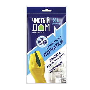 Чистый дом Перчатки хозяйственные латексные, ХL
