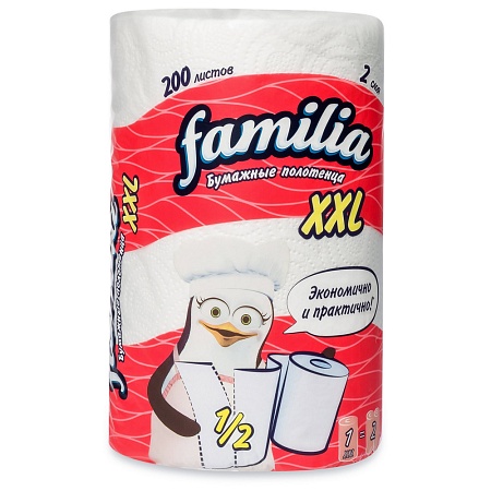 Familia XXL Полотенца бумажные 2-слойные, 1шт