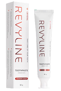 Revyline Crystal Зубная паста без фтора Клубника и персик 80г