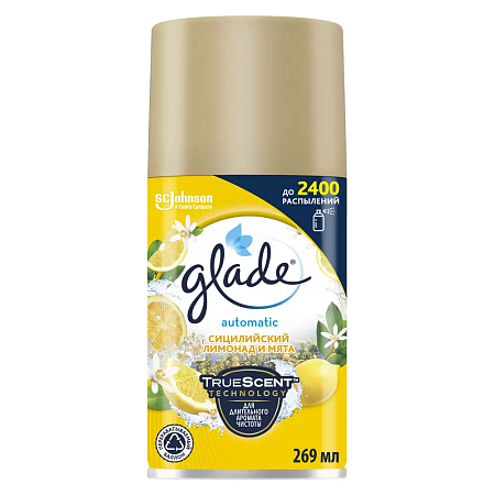 Glade Освежитель воздуха Automatic см.баллон Сицилийский лимонад и мята, 269мл