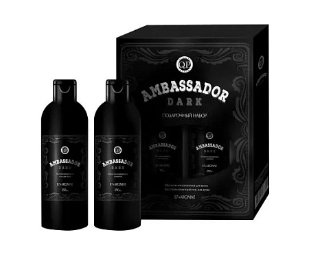 Q.P. Ambassador Dark Подарочный набор (Шампунь-кондиционер 250мл+Гель для душа, Восстанавливающий)
