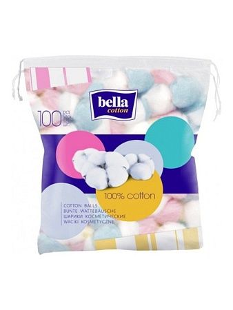 Bella cotton Шарики косметические цветные, 100шт