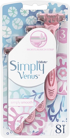 Gillette Simply Venus 3 Станки одноразовые, 8шт
