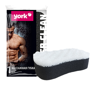 YORK Губка для тела массажная Black&White