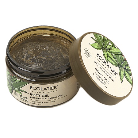 Ecolatier Green Organic Aloe Vera и Snail Mucin Гель для тела Питание и увлажнение, 250мл