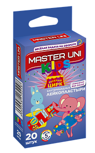 MASTER UNI Kids Пластырь Веселый цирк 20шт