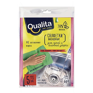 QUALITA Салфетки из вискозы, 5шт