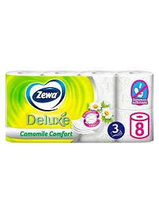 ZEWA Deluxe Туалетная бумага 3-слойная Ромашка, 8шт