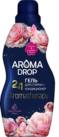 Aroma drop Жидкое средство для стирки 2в1 Цветочный микс, 1000г
