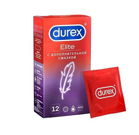 Durex Elite Презервативы сверхтонкие с дополнительной смазкой для большей чувствительности, 12шт