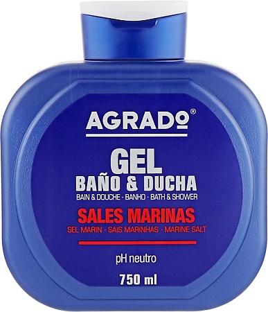 AGRADO Гель для душа Морская соль увлажняющий, 750мл