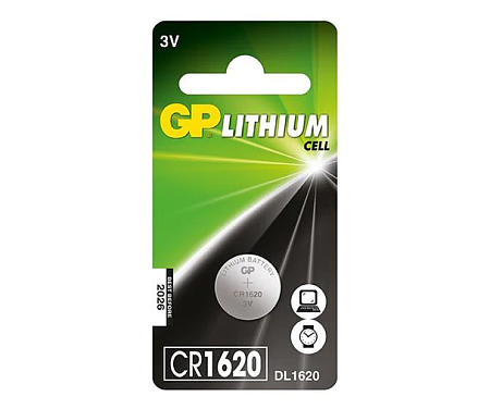 GP Lithium CR1620 Батарейка дисковая 1шт в, блистере