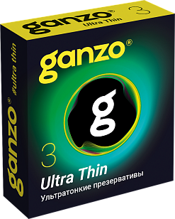 GANZO Презервативы Ultra thin Black edition 3шт