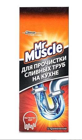 Мистер Мускул Гранулы для прочистки сливных труб на кухне 5 применений, 250г