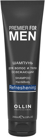Ollin Professional Premier for men Шампунь для волос и тела освежающий, 250мл