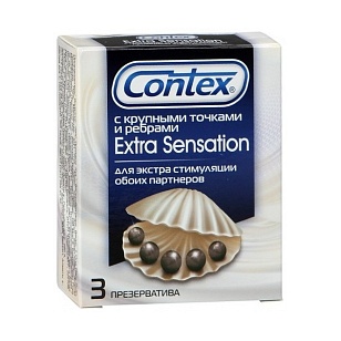 Contex Extra Sensation Презервативы с крупными точками и ребрами 3шт