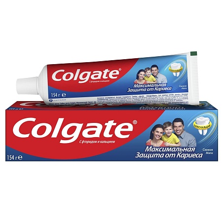 Colgate Зубная паста Максимальная защита от кариеса Свежая мята, 150мл