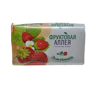 Фруктовая аллея Туалетное мыло земляника, 90гр