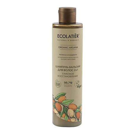 Ecolatier Green Organic Argana Шампунь-бальзам для волос 2в1, 350мл