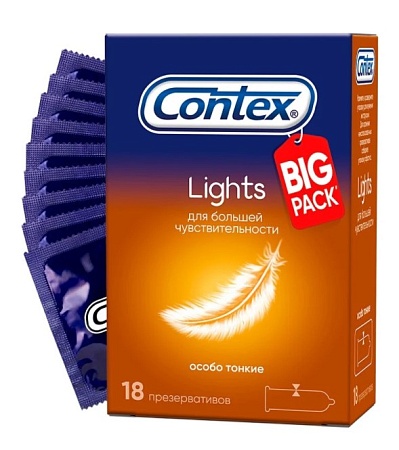 Contex Lights Презервативы тонкие, 18шт