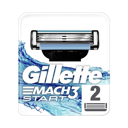Gillette Mach3 Start Кассеты 2шт, (пластик)