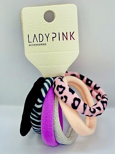 LADY PINK Набор резинок разноцветных с рисунками, 6шт
