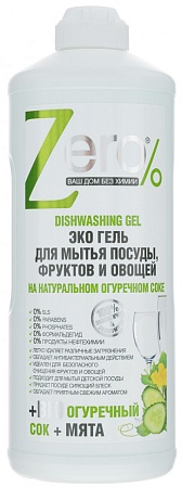 Zero Средство для мытья посуды на натуральном огуречном соке гель, 500мл
