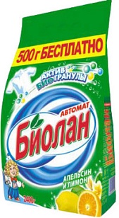 Биолан Стиральный порошок Автомат Апельсин и Лимон, 2400гр