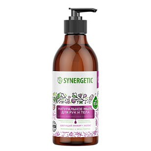 SYNERGETIC Жидкое мыло Цветущий инжир и лотос 380мл