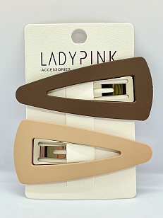 LADY PINK Набор заколок PLASTIC (бежевая и коричневая), 2шт