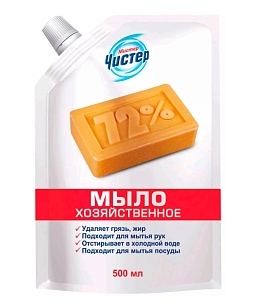 Мистер Чистер Мыло жидкое хозяйственное, 500мл, Дой-пак