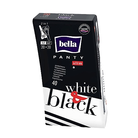 Bella Panty Slim Black&White Прокладки ежедневные супертонкие, 40шт