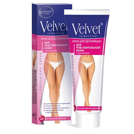 Velvet Крем-депилятор для чувствительной кожи и зоны бикини, 100мл