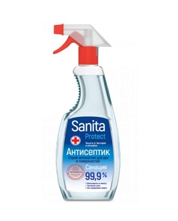 Sanita Жидкость для рук и поверхностей с антисептическим эффектом (без спирта), 500мл
