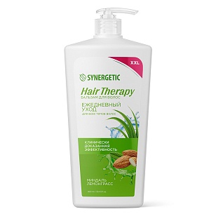 SYNERGETIC Бальзам д/волос Ежедневный уход HAIR THERAPY 900мл