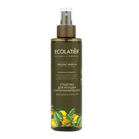 Ecolatier Green Organic Marula Cредство для укладки и укрепления волос Здоровье и красота, 200мл