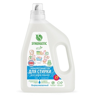 SYNERGETIC Средство для стирки Pure гель, 1,5л