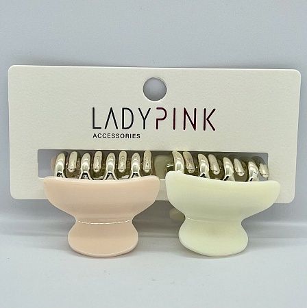 LADY PINK Набор крабов белый и светло-розовый, 2шт