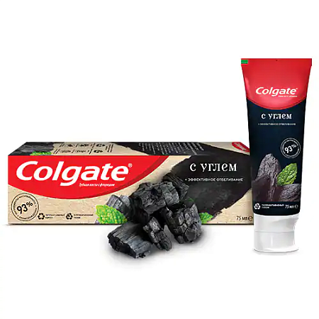 Colgate Зубная паста Naturals Эффективное отбеливание с углем, 75мл