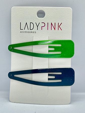 LADY PINK Набор заколок SIMPLE (зеленая и черная), 2шт
