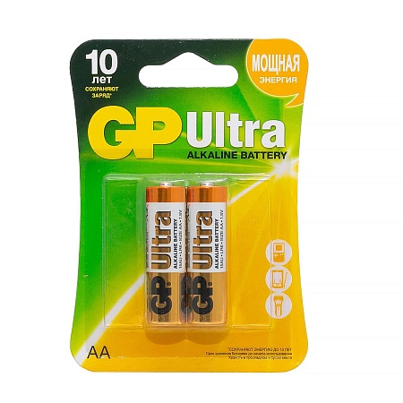 GP Ultra Alkaline 15А AA Батарейки 2шт на, блистере
