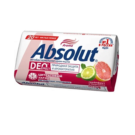 Absolut Deo effect Туалетное мыло Грейпфрут и бергамот, 90г