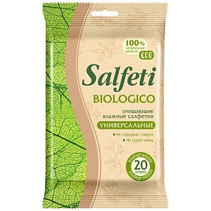 Salfeti Салфетки влажные Eco biologico очищающие универсальные, 20шт