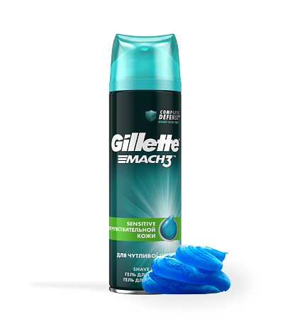 Gillette Mach3 Гель для бритья (для чувствительной кожи), 200мл