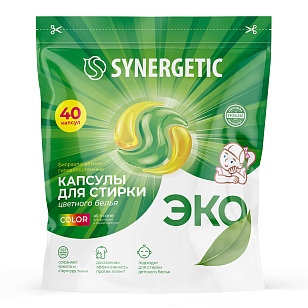 SYNERGETIC Капсулы-гель Color гипоаллергенные 40 шт