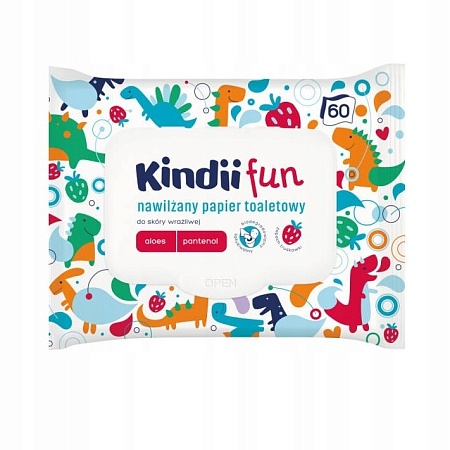 KINDII Fun влажная туалетная бумага для чувствительной детской кожи, 60шт