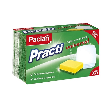 Paclan Губки для посуды Practi Universal, 5шт