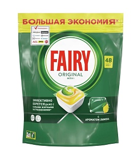 FAIRY All in One Капсулы для посудомоечных машин Лимон, 48шт