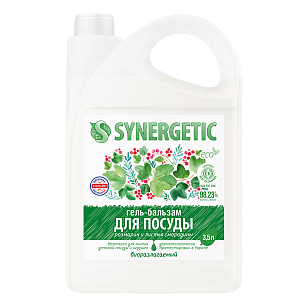 SYNERGETIC Средство д/мытья посуды, игрушек Розмарин и листья смородины 3,5л