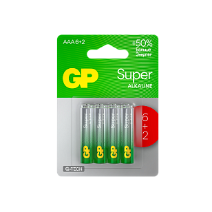 GP Super+Ultra Alkaline Батарейки 8шт на блистере 24А